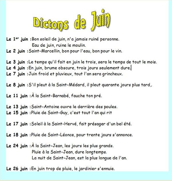 DICTONS DE JUIN